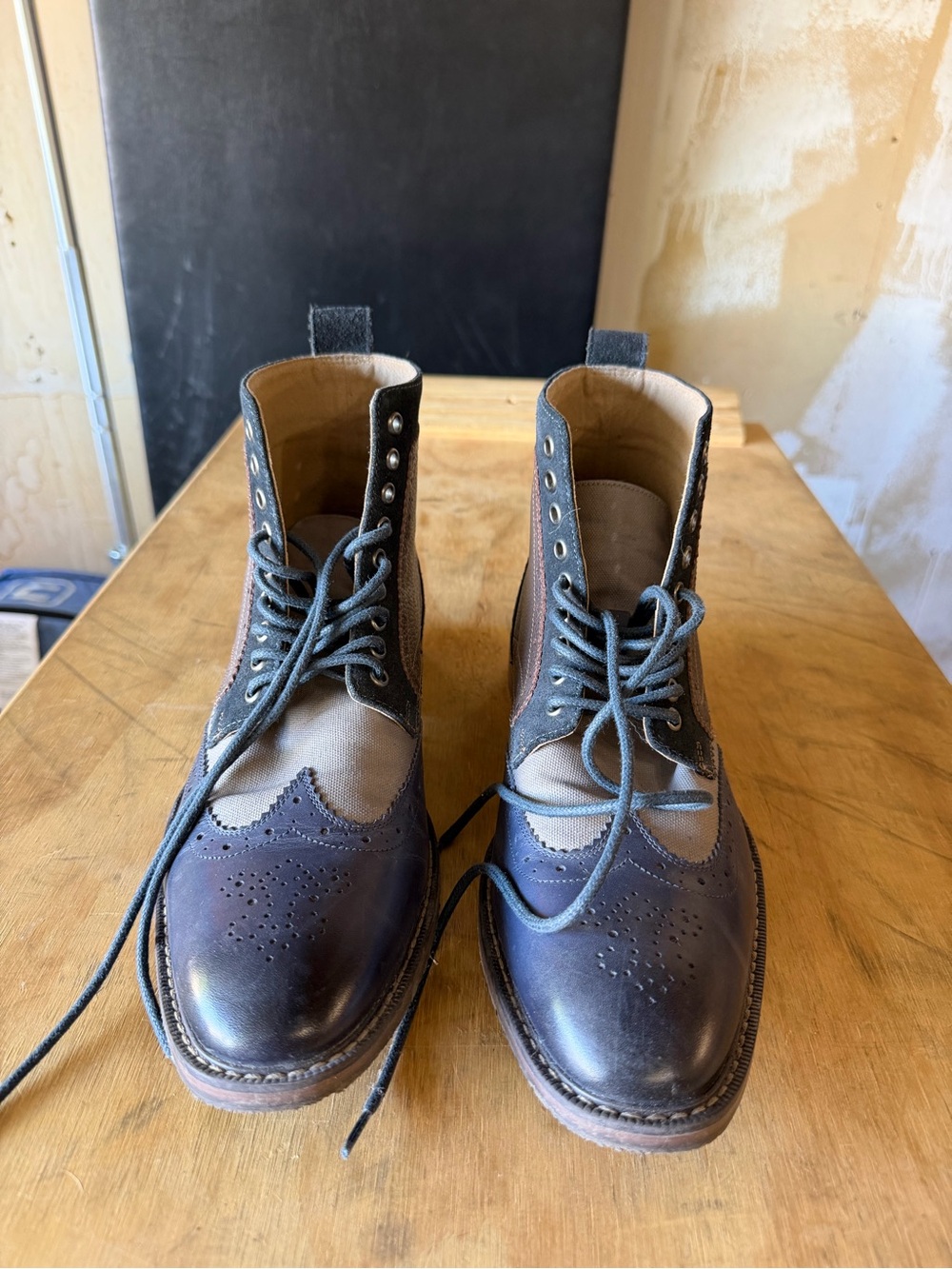 Stacy Adams Men's Two-Tone Brown Leather Wingtip Boots